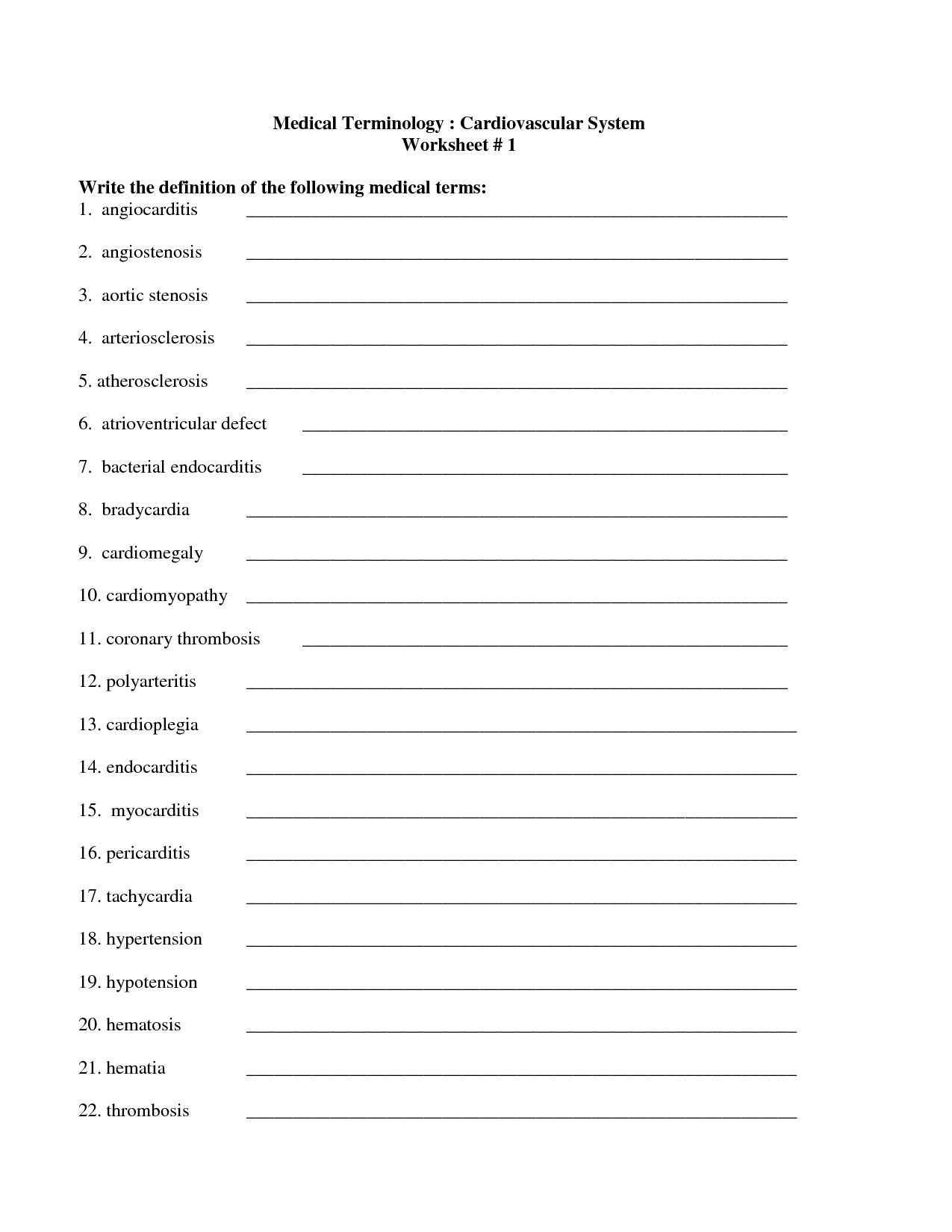 Free Medical Terminology Study Sheets - atlasrenew